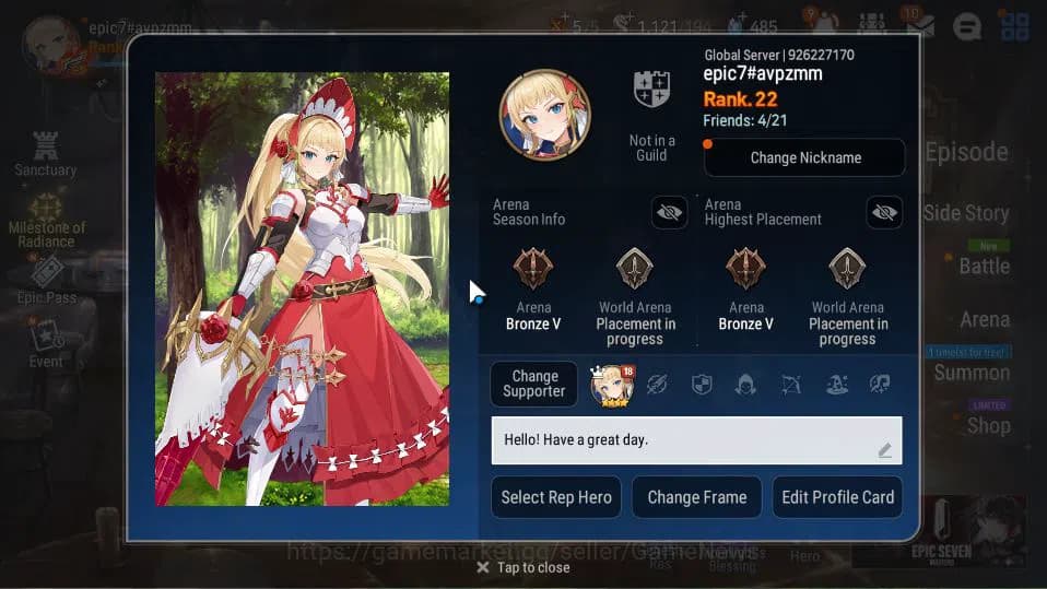 Epic Seven Accounts GLOBAL Unverif|New Era|1 ML(Bystander Hwayoung)+P image 20