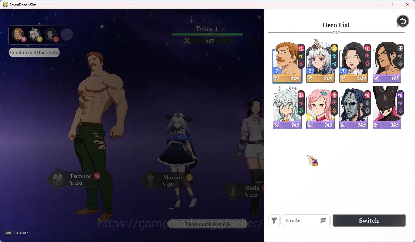 The Seven Deadly Sins: Origin Accounts NA West|FreshStarterLvl|3SSR|Escanor,Guila,mannie+ image 6