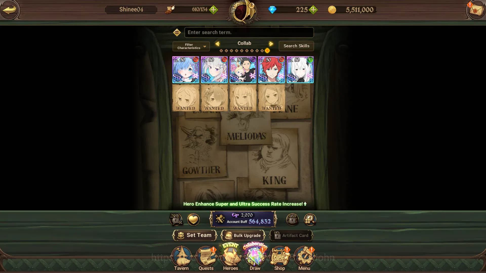 The Seven Deadly Sins: Grand Cross Accounts GLOBAL | 500K CC |Collab Re-Zero(Rem Emilia Subaru image 8