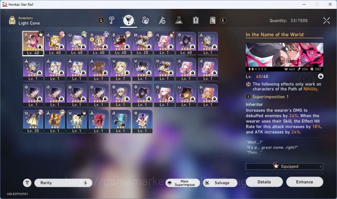 Honkai Star Rail Accounts ASIA | TL 28 | 6 LIMIT | SILVER WOLF999 E1 SIGN | image 8