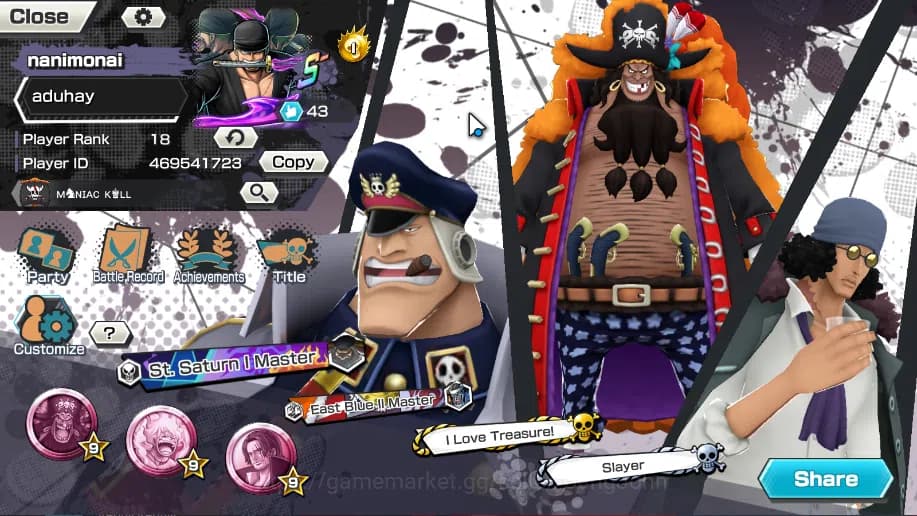 One Piece Bounty Rush Accounts Global | 10EX | Rank 18| Yamato, Roronoa Zoro, Th image 2