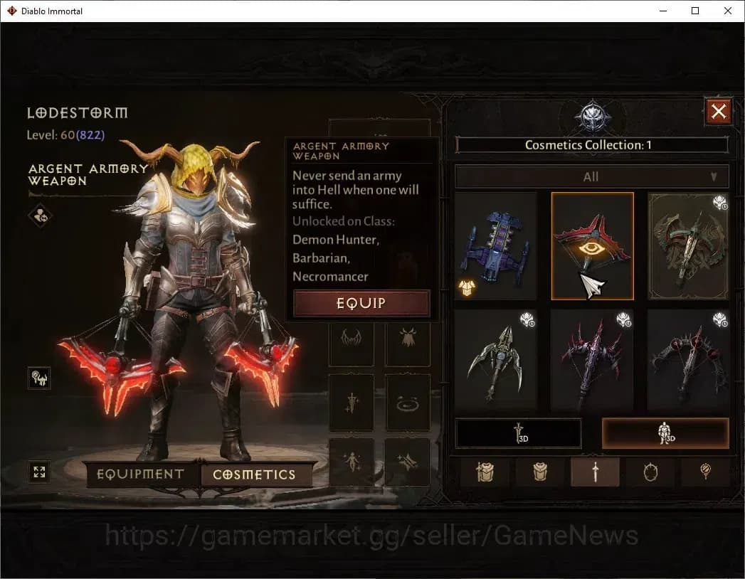 Diablo Immortal Accounts NA-Chain Of Honor |CS ON |Lv60(822) Demon Hunter | image 10