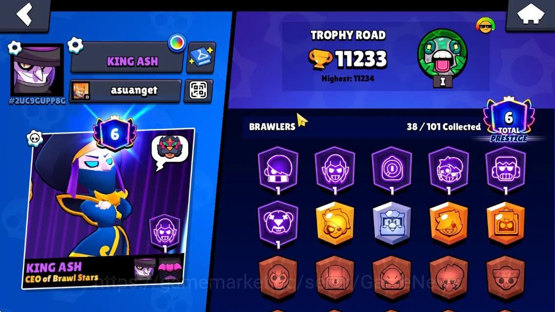 Brawl Stars Accounts 11233 Trophy|140 Gem|38 Brawler 7 MAX Lvl 3 Myth: image 2