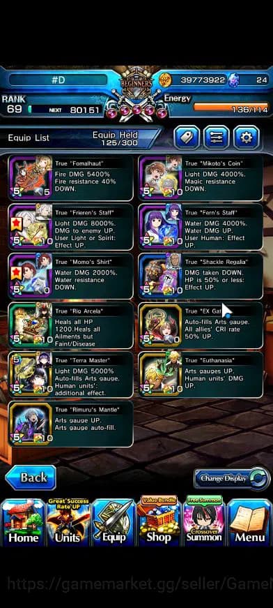 Grand Summoners Accounts Global |Rank 69|29 Ascend+9 TW|[Touma,Fren,Frieren image 10