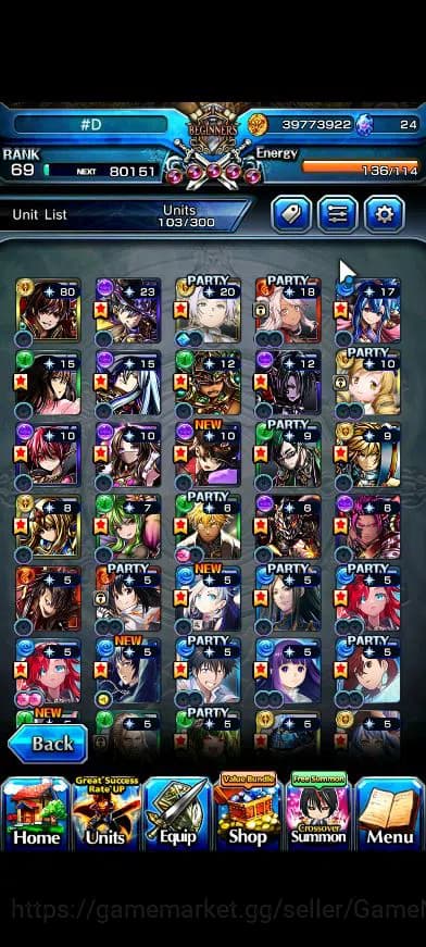 Grand Summoners Accounts Global |Rank 69|29 Ascend+9 TW|[Touma,Fren,Frieren image 12