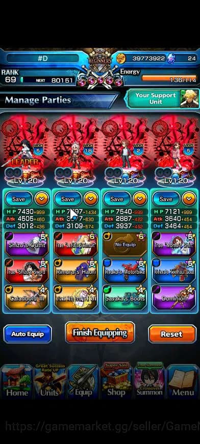Grand Summoners Accounts Global |Rank 69|29 Ascend+9 TW|[Touma,Fren,Frieren image 14