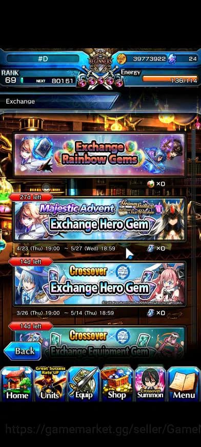 Grand Summoners Accounts Global |Rank 69|29 Ascend+9 TW|[Touma,Fren,Frieren image 8