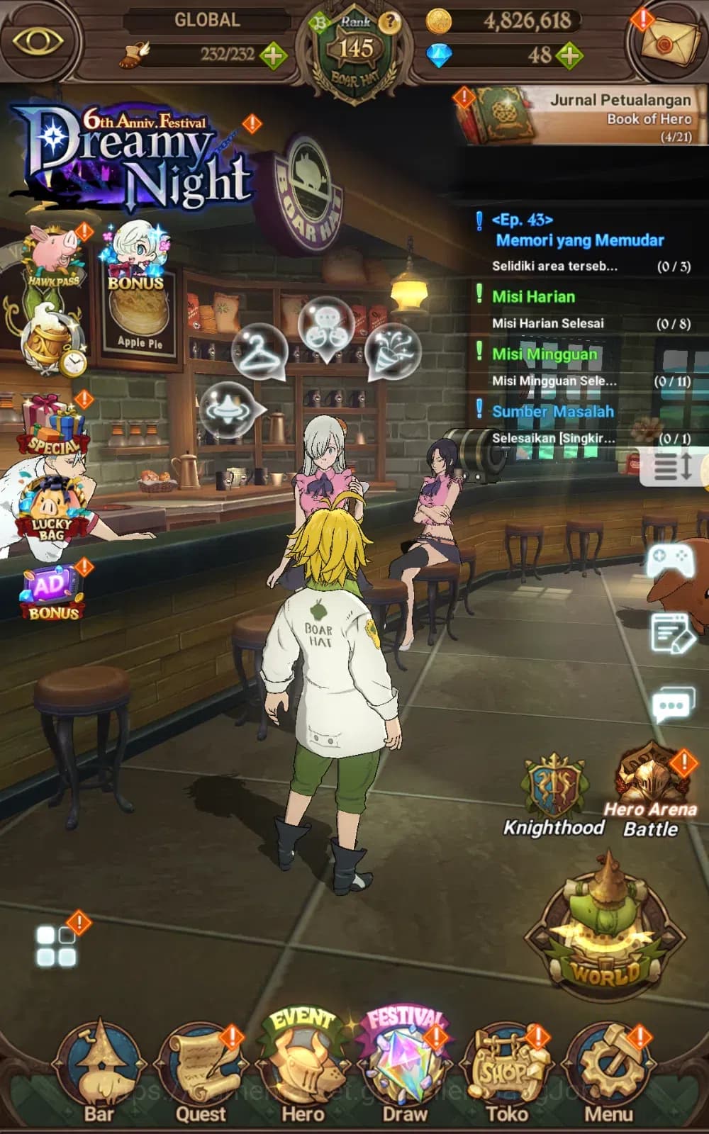 The Seven Deadly Sins: Grand Cross Accounts GLOBAL | 8M CC | 6 LR , 14 UR , 14 Collab | cek SS image 1