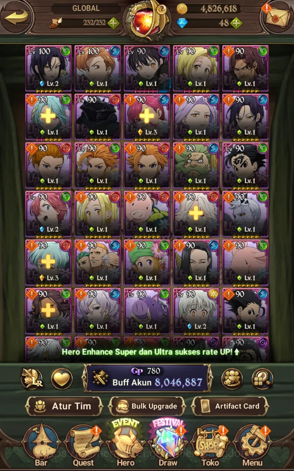 The Seven Deadly Sins: Grand Cross Accounts GLOBAL | 8M CC | 6 LR , 14 UR , 14 Collab | cek SS image 12