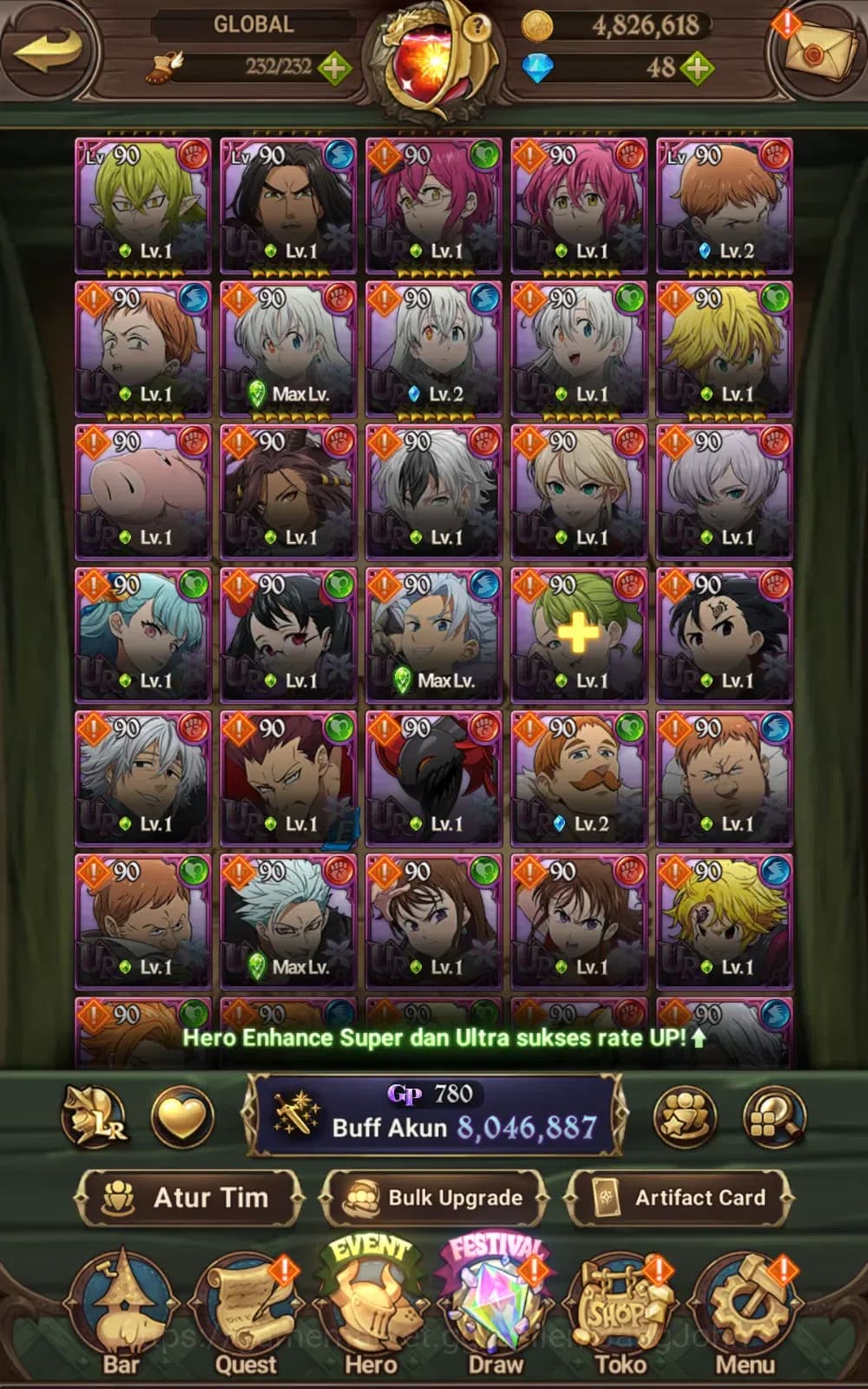 The Seven Deadly Sins: Grand Cross Accounts GLOBAL | 8M CC | 6 LR , 14 UR , 14 Collab | cek SS image 14