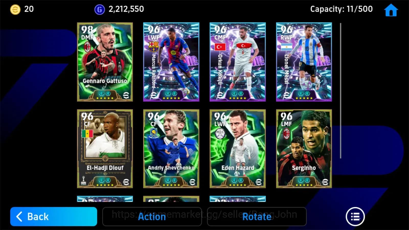 eFootball Accounts ANDROID|PW 3123|Gattuso epic,rashford,messi,hadji image 2