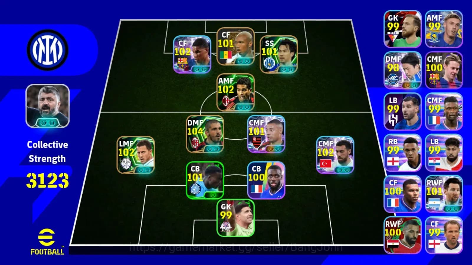 eFootball Accounts ANDROID|PW 3123|Gattuso epic,rashford,messi,hadji image 6