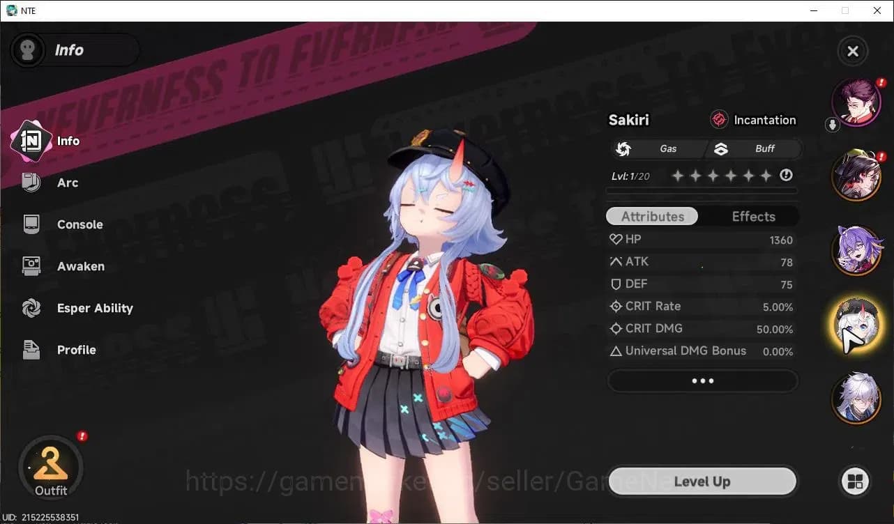 Neverness to Everness Accounts Global EU|HL 3| 4 SSR Hotori, Sakiri, Fadia, Baica image 3