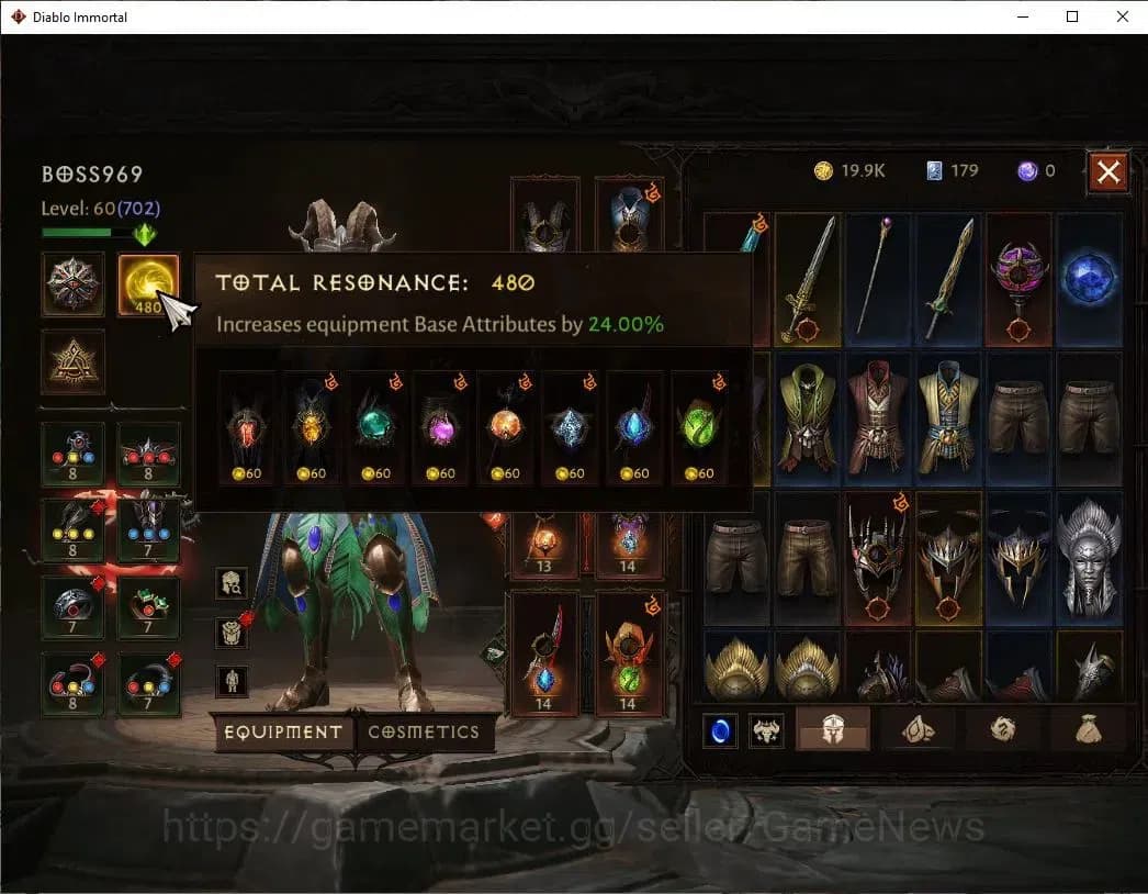 Diablo Immortal Accounts SEA-Verathiel|CS ON|Lv60(702)|Wizard|CR 40K|Reso 4 image 5