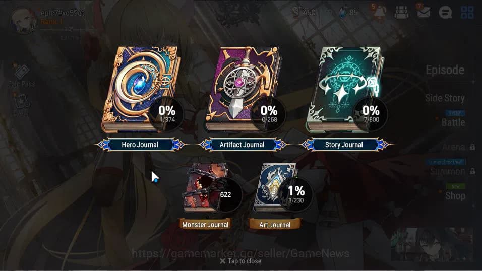 Epic Seven Accounts Global Unverif | Fresh Starter | Low Progress | 1 image 3