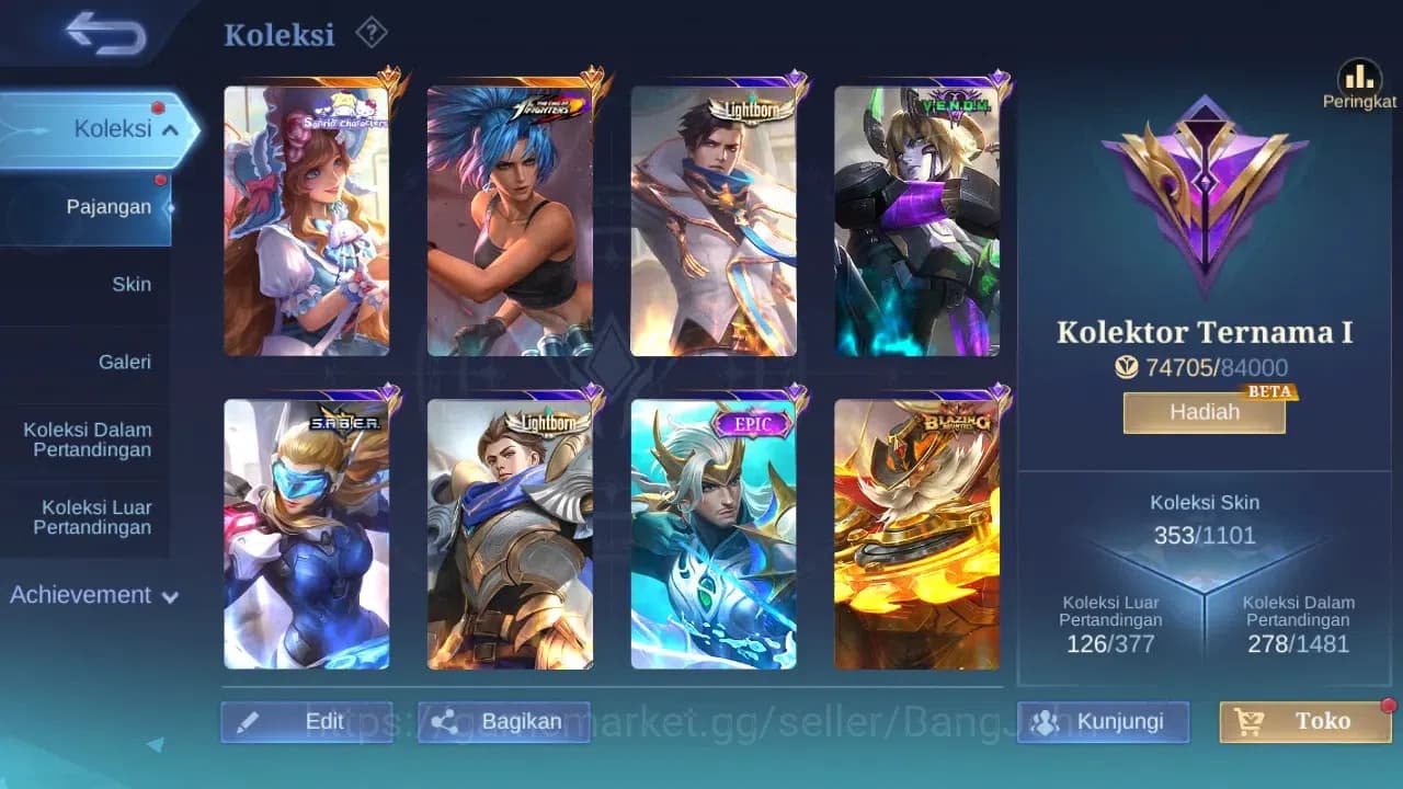 Mobile Legends: Bang Bang Accounts GLOBAL Hero 132 Skin 353 | KOF Karina | Sanrio Flo image 11