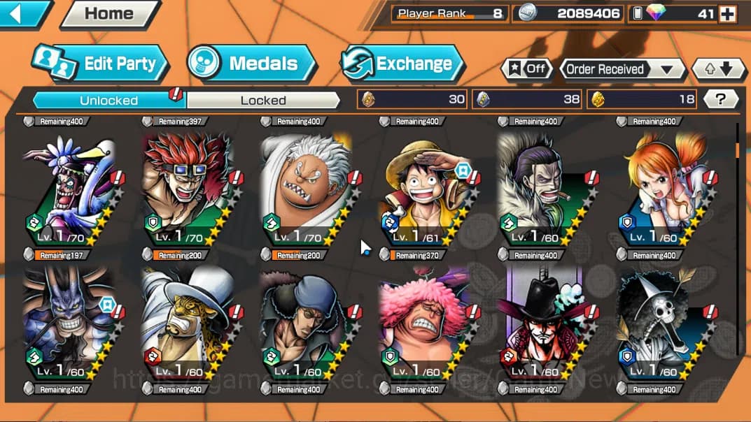 One Piece Bounty Rush Accounts Global|3EX|T5Emperor Teach,Great Pirate Newgate,Fi image 6