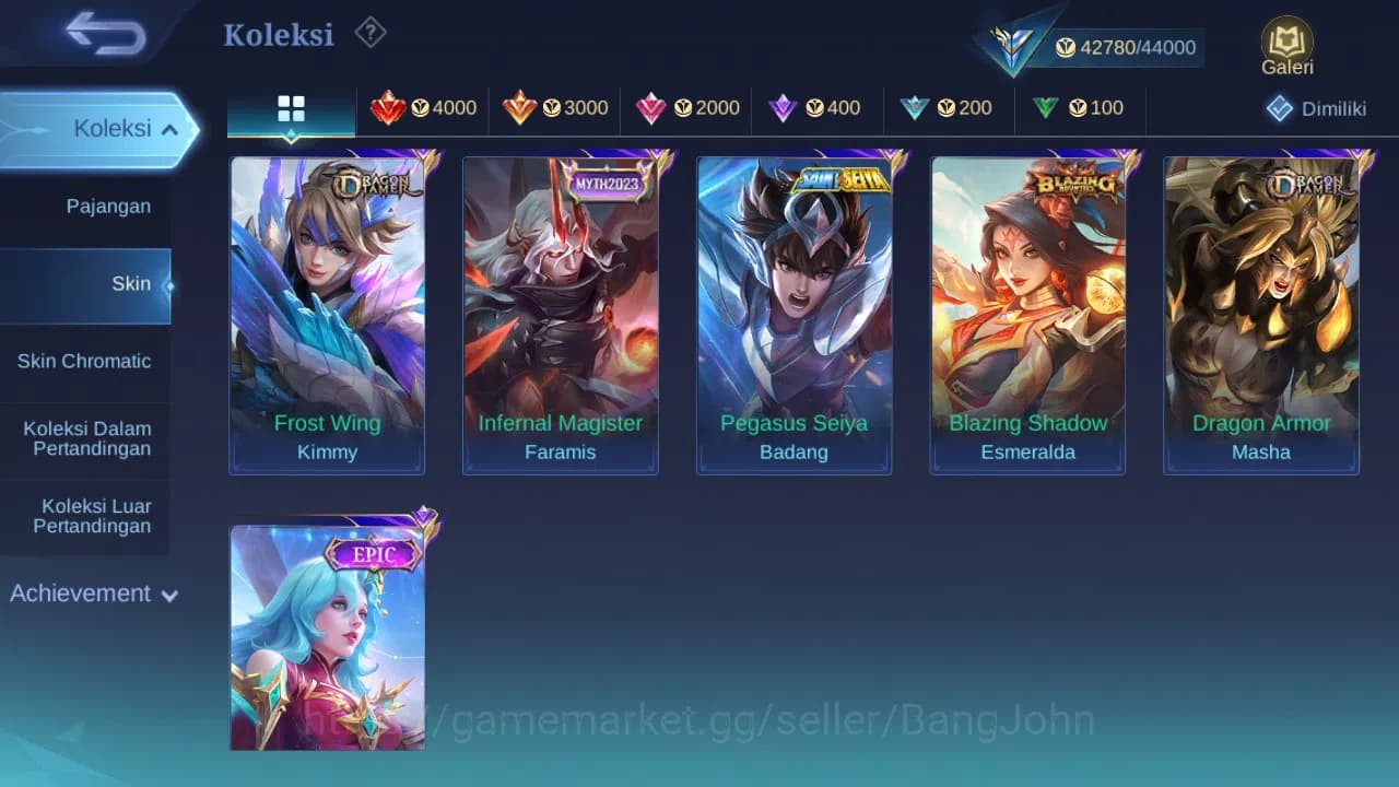 Mobile Legends: Bang Bang Accounts GLOBAL Hero 131 Skin 213 | CC Nata | Blazing Franc image 5