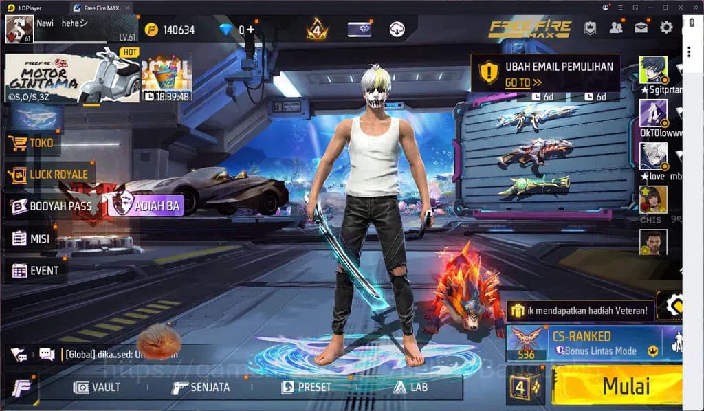 Free Fire Accounts Indonesia Vault 303 | Blueblock Bundle | Jiraiya B image 1