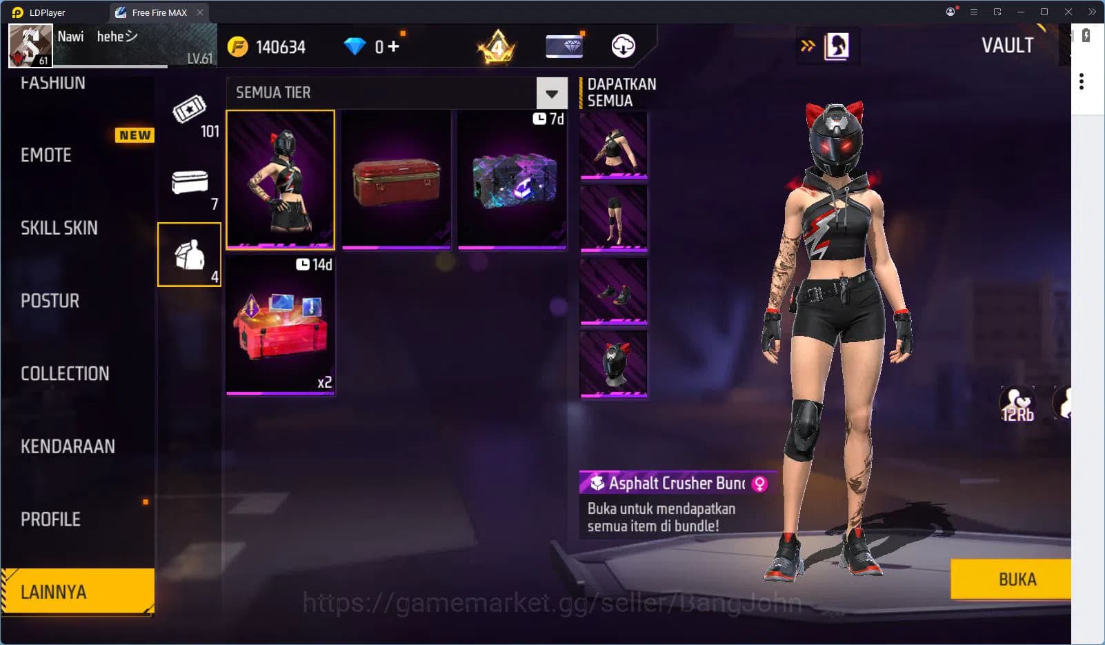 Free Fire Accounts Indonesia Vault 303 | Blueblock Bundle | Jiraiya B image 8