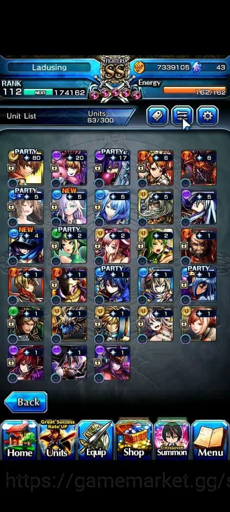 Grand Summoners Accounts Global|Rank 112|28 Ascend+6 TW|[Inumuta,Sayaka,Emi image 5