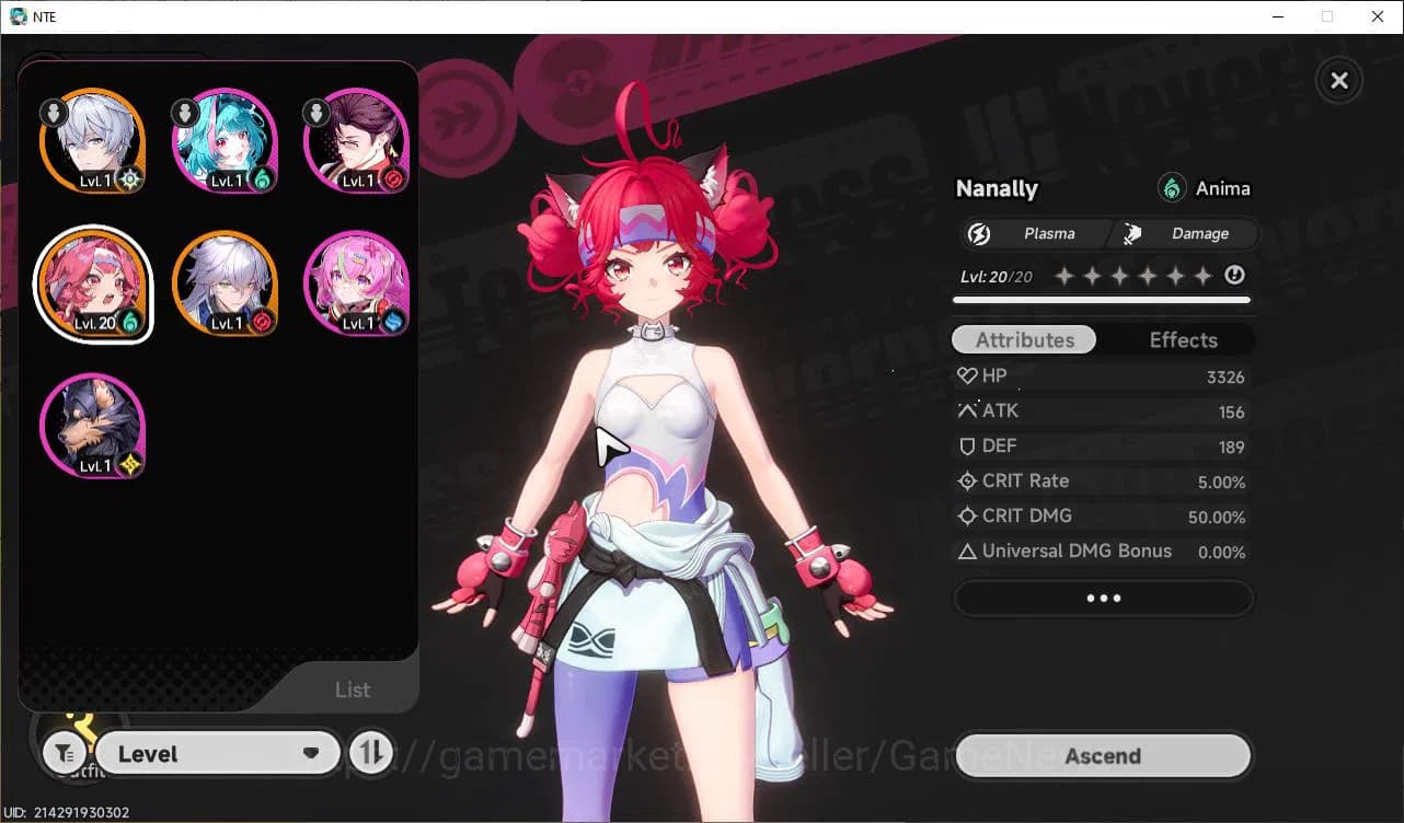 Neverness to Everness Accounts GLOBAL EU |HL 3| 2 SSR Limited Nanally Awk 1 + Pho image 1