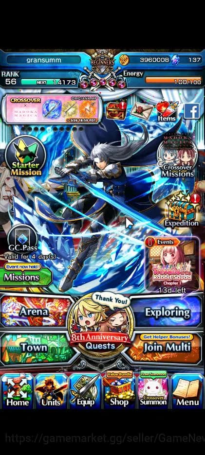 Grand Summoners Accounts Global|Rank 56|5 Ascend| Ultimate Paladin Roy,Sunr image 1