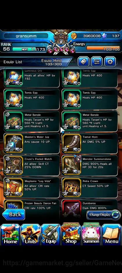 Grand Summoners Accounts Global|Rank 56|5 Ascend| Ultimate Paladin Roy,Sunr image 10