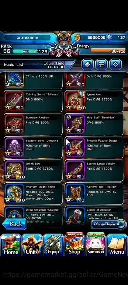 Grand Summoners Accounts Global|Rank 56|5 Ascend| Ultimate Paladin Roy,Sunr image 11