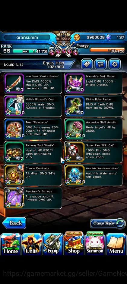 Grand Summoners Accounts Global|Rank 56|5 Ascend| Ultimate Paladin Roy,Sunr image 14