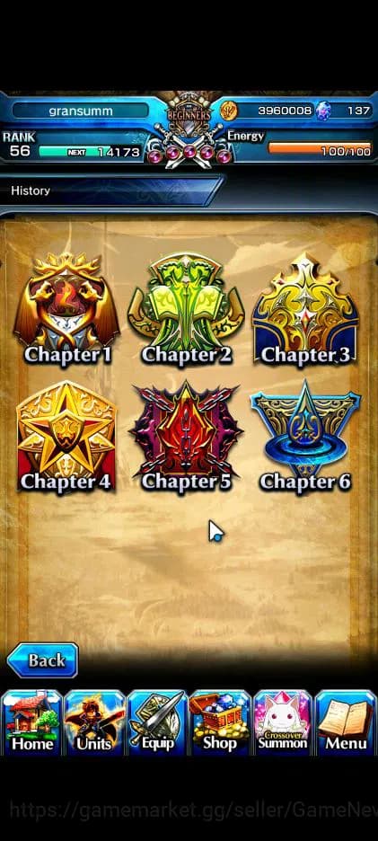 Grand Summoners Accounts Global|Rank 56|5 Ascend| Ultimate Paladin Roy,Sunr image 17