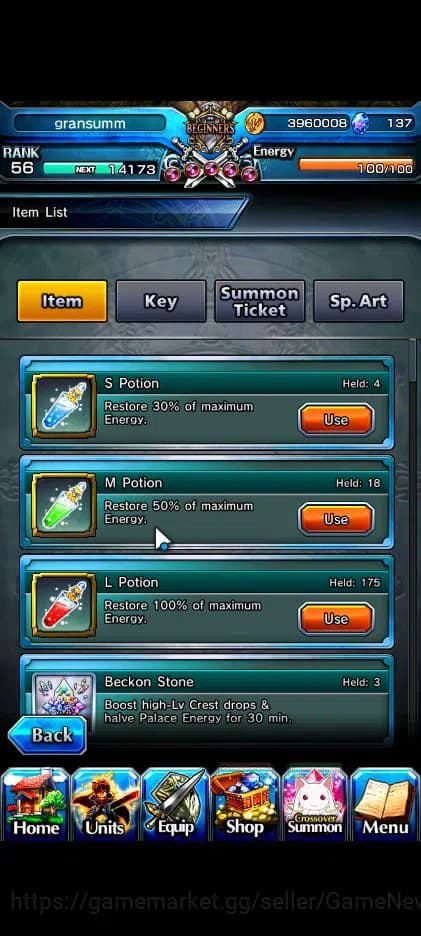 Grand Summoners Accounts Global|Rank 56|5 Ascend| Ultimate Paladin Roy,Sunr image 2