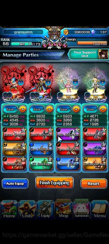 Grand Summoners Accounts Global|Rank 56|5 Ascend| Ultimate Paladin Roy,Sunr image 3