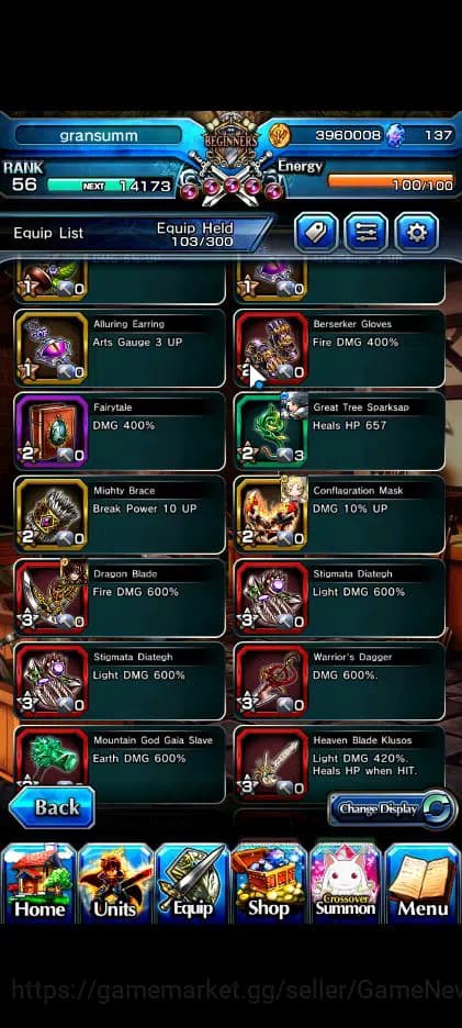 Grand Summoners Accounts Global|Rank 56|5 Ascend| Ultimate Paladin Roy,Sunr image 7