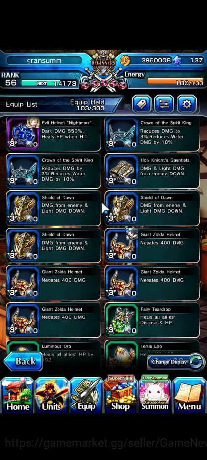 Grand Summoners Accounts Global|Rank 56|5 Ascend| Ultimate Paladin Roy,Sunr image 9