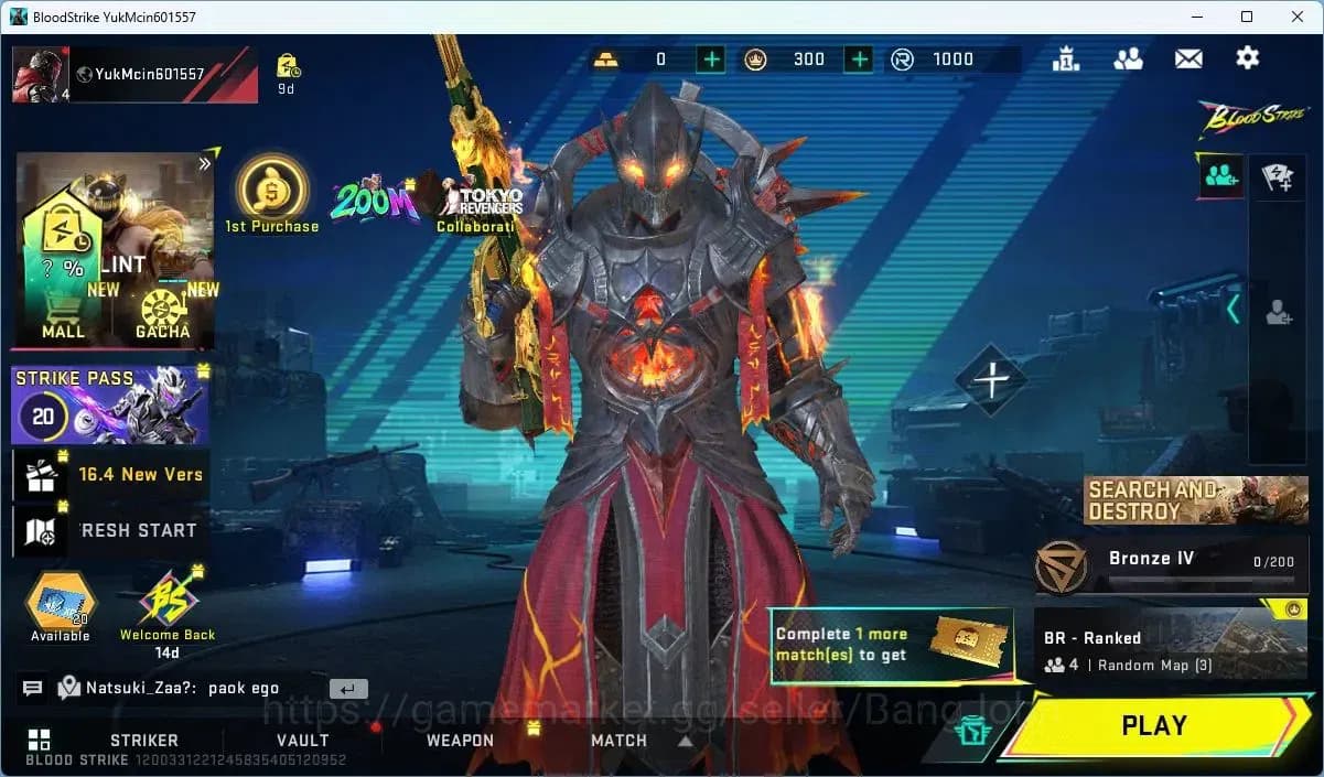 Blood Strike Accounts ASIA | Collab AK47-Sacred Axe Rhitta | 5 Legendary image 1