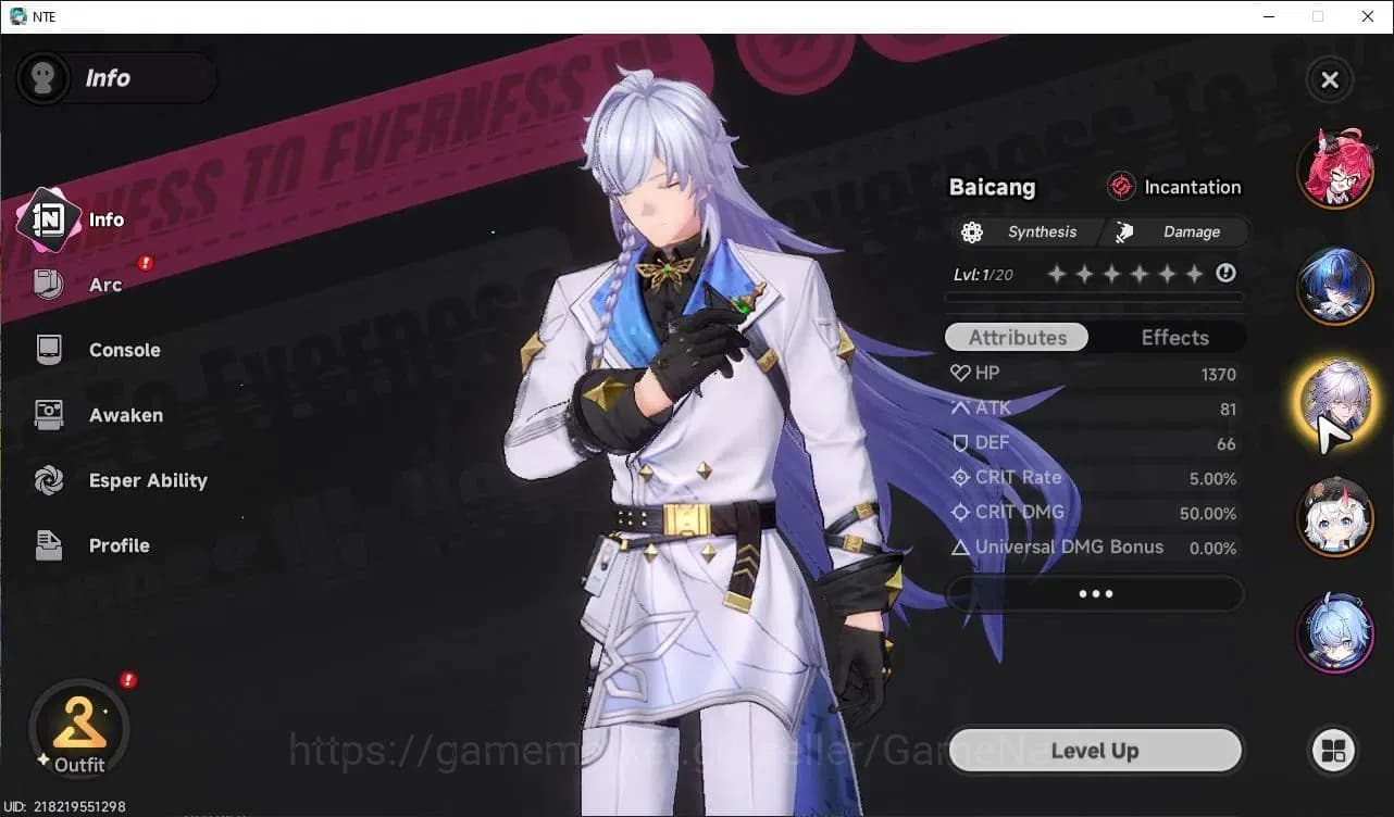 Neverness to Everness Accounts GLOBAL EU|HL 3| 4 SSR [Nanally,Sakiri,Baicang,Daff image 3