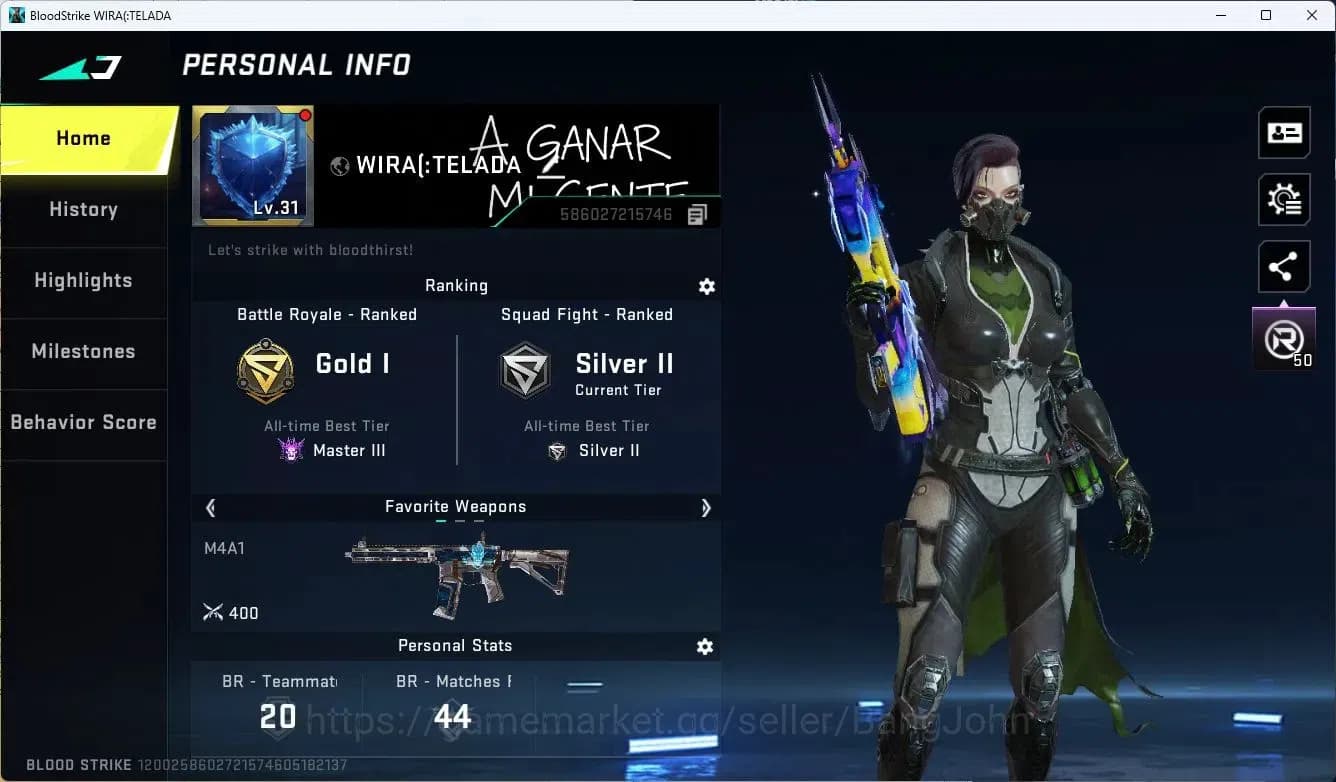 Blood Strike Accounts ASIA | 2 ULTRA GUN: FN2000, QBZ95 | 2+ TR Gun Skin image 1