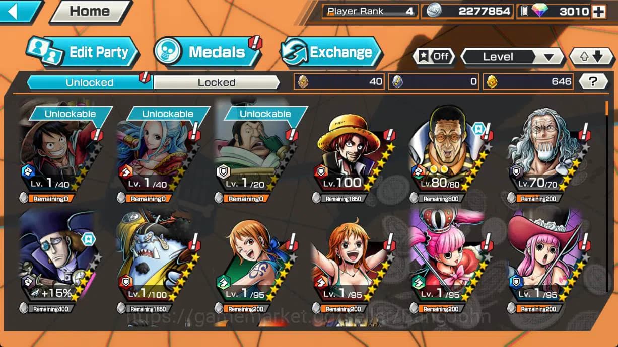 One Piece Bounty Rush Accounts GLOBAL | EX1 | max 1 | Shanks, Borsalino, van Gerg image 4