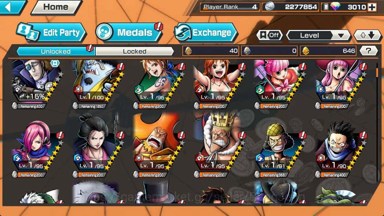 One Piece Bounty Rush Accounts GLOBAL | EX1 | max 1 | Shanks, Borsalino, van Gerg image 5