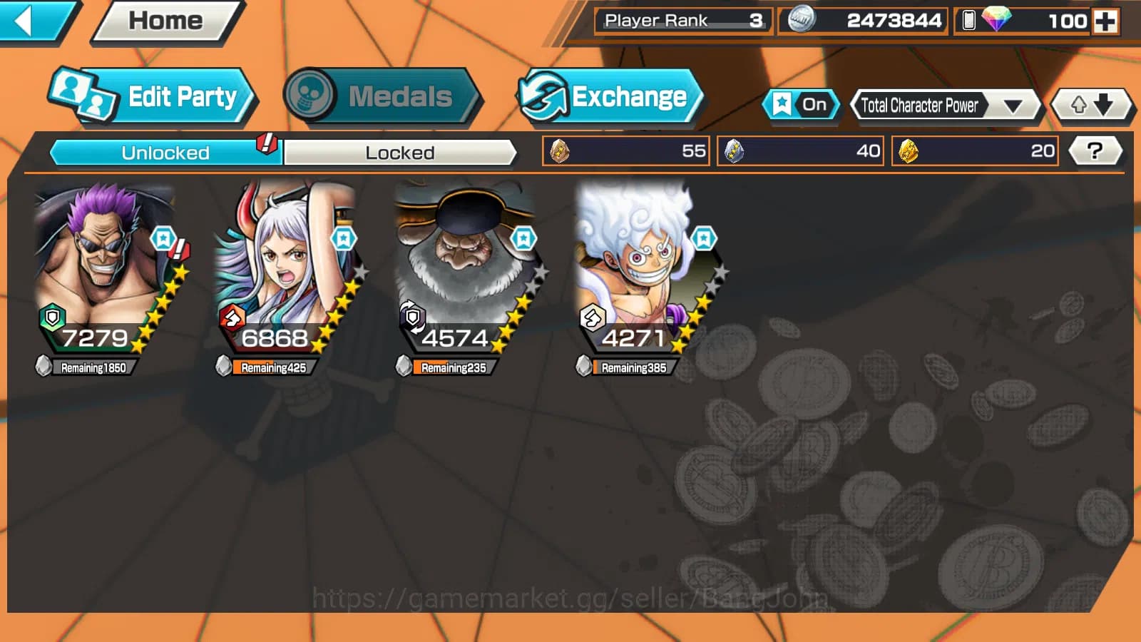 One Piece Bounty Rush Accounts Global | 4EX | 1 MAX | the5elder saturn , 4emperor image 2