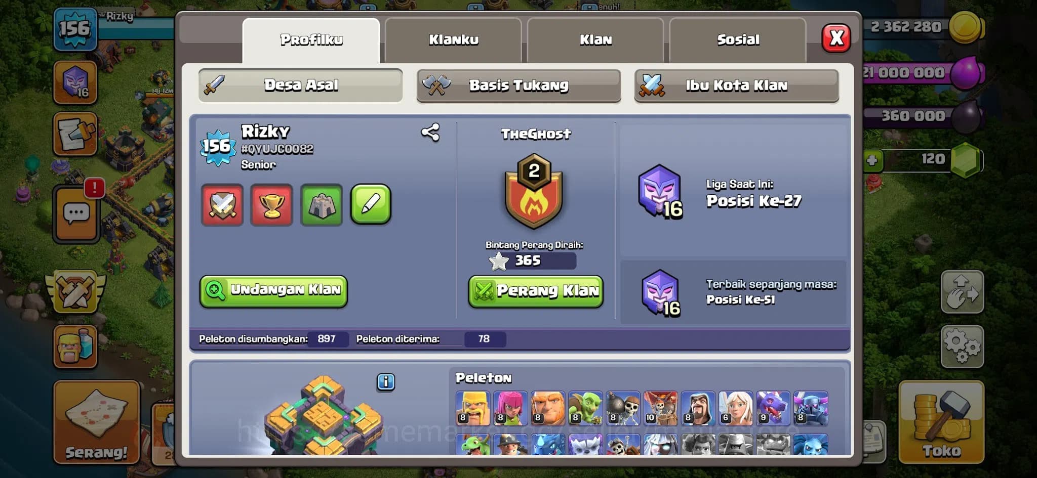 Clash of Clans Accounts TH13 MAX AQ 80 RC 30, GW 54 Heroes, 5 Pets inc. Un image 1