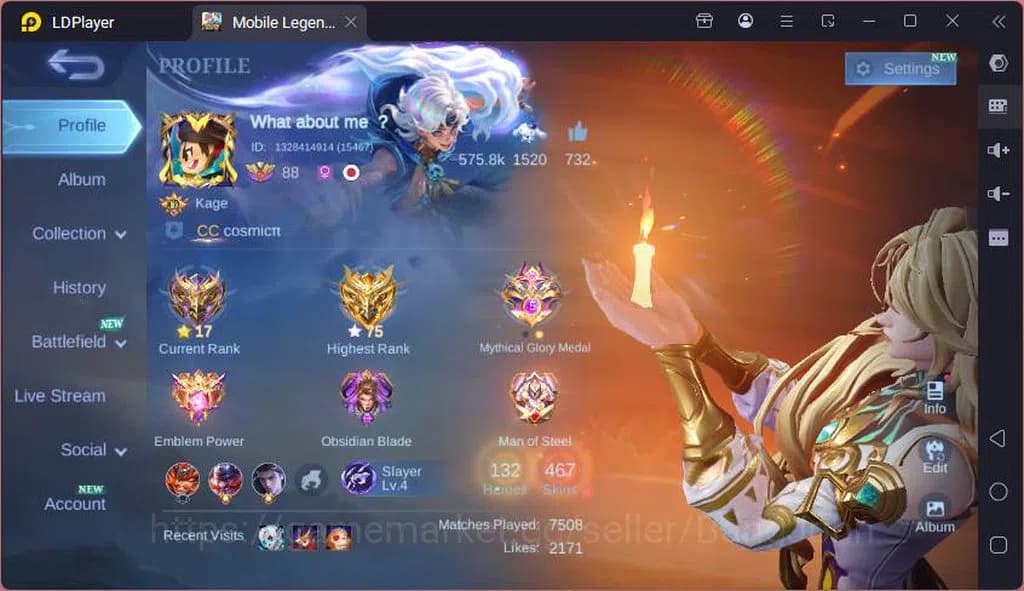 Mobile Legends: Bang Bang Accounts GLOBAL|Hero 132|Skin 467|Legend Alucard+Franco,ASP image 1