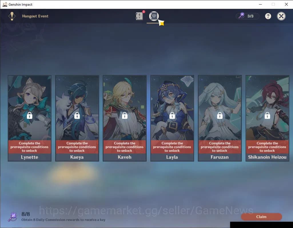 Genshin Impact Accounts ASIA|AR55|7Limited+2(*5Weapon)|Nahida+Sign,Flins,Y image 12