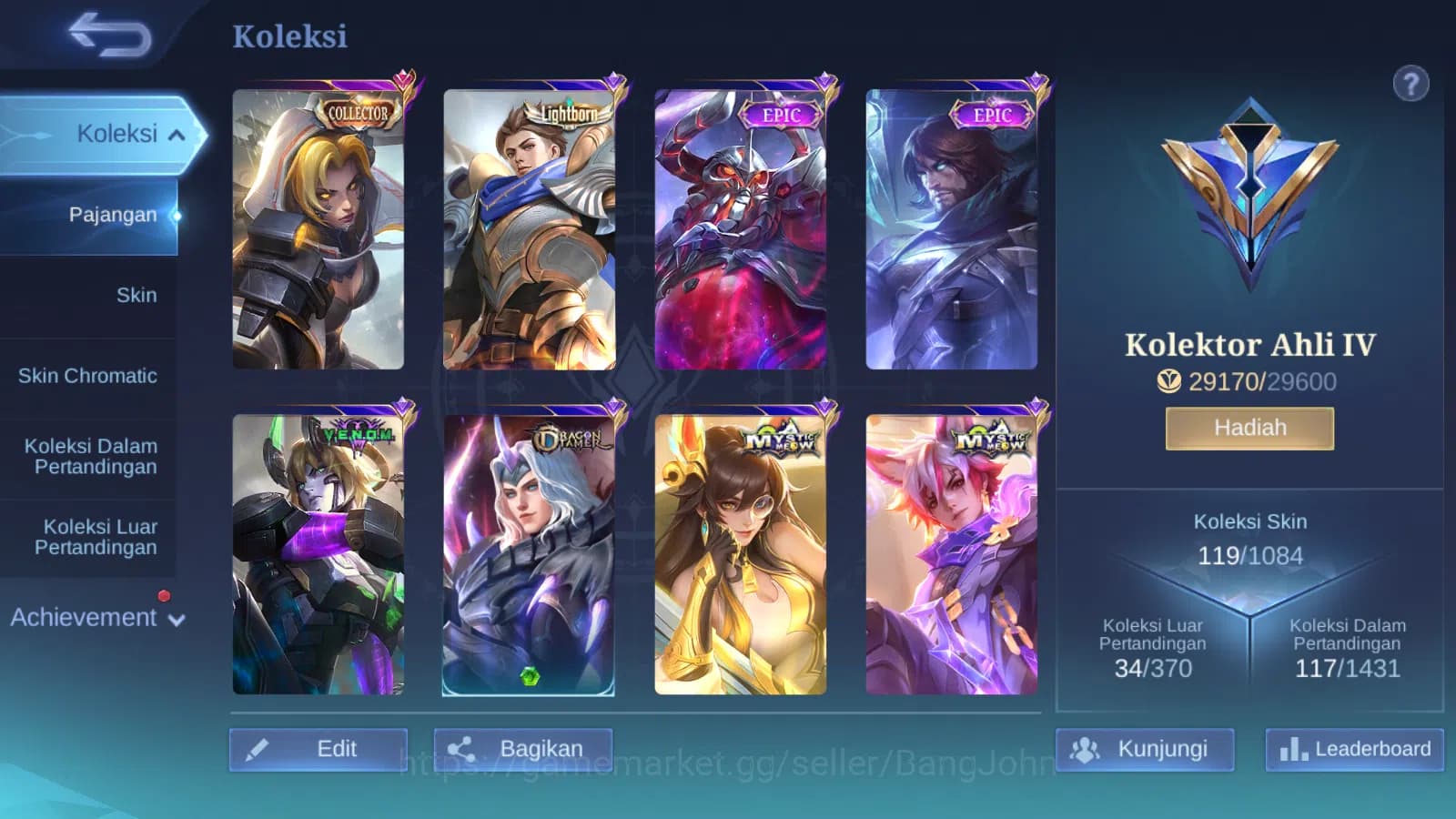 Mobile Legends: Bang Bang Accounts Hero 85 | Skin 119 | Lightborn Alucard | Dtamer Va image 10