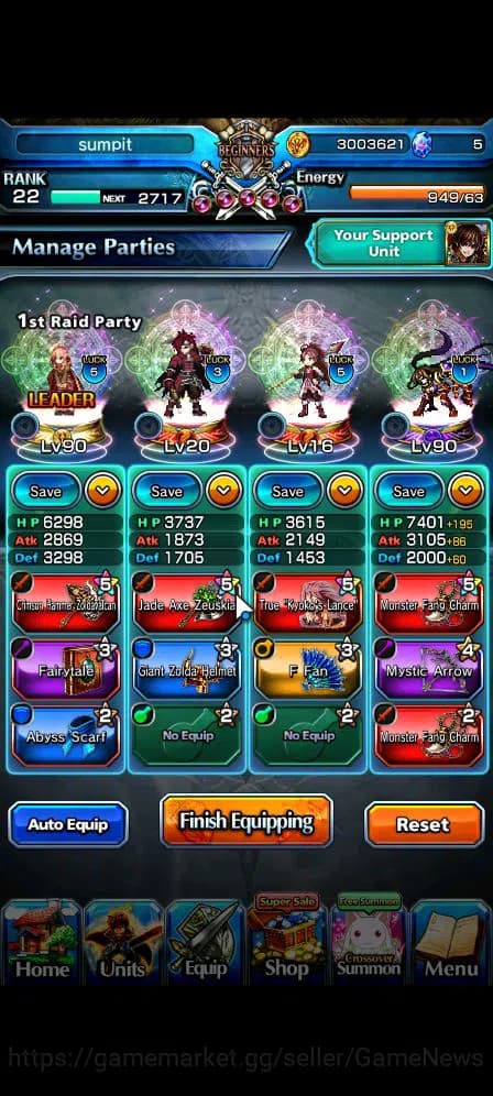 Grand Summoners Accounts Global|Rank 22|Starter|4 Ascend| Kyoko Sakura+TW,V image 3