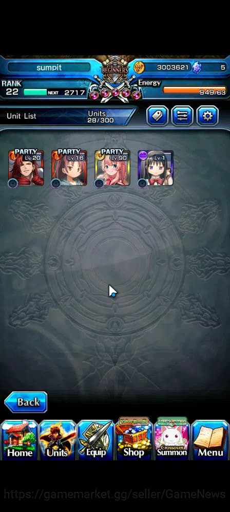 Grand Summoners Accounts Global|Rank 22|Starter|4 Ascend| Kyoko Sakura+TW,V image 4