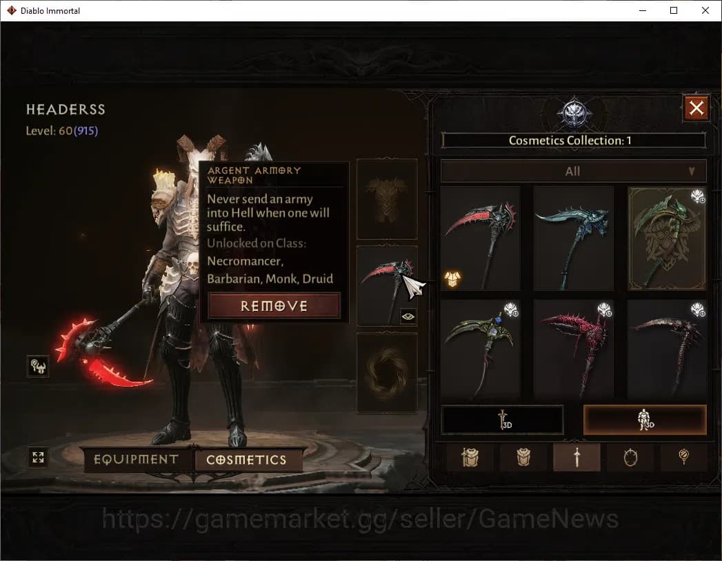 Diablo Immortal Accounts NA-High Heaven|CS ON|Lv60(915)|Necromancer|CR 42k| image 9
