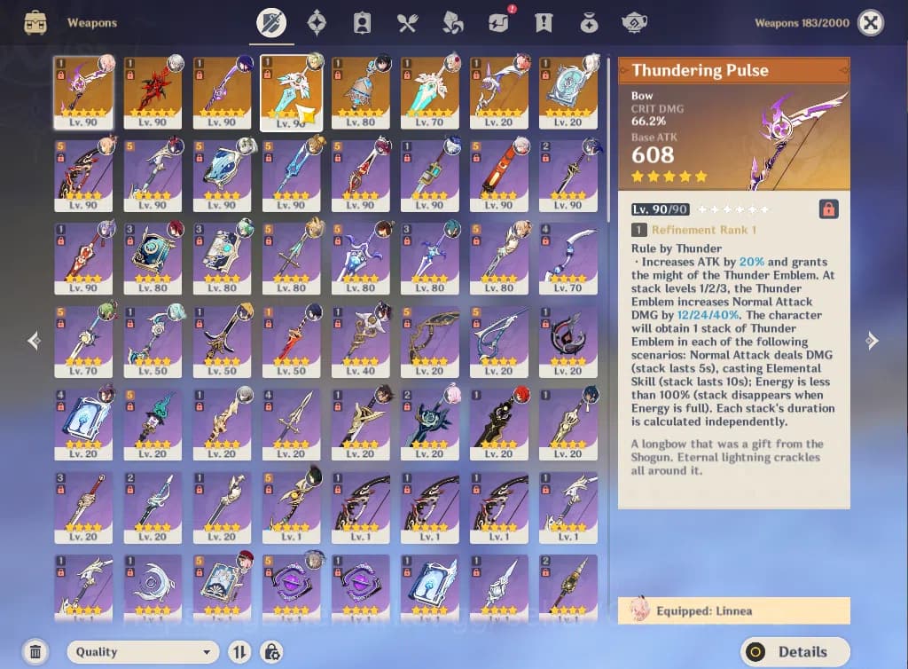 Genshin Impact Accounts ASIA|AR 59|9 Limited+8(*5WEP)|Linnea,(Arlecchino,R image 15
