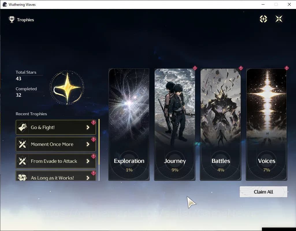 Wuthering Waves Accounts SEA | UL 21 | 1 Limited | Qiuyuan | MC Male | Data image 7